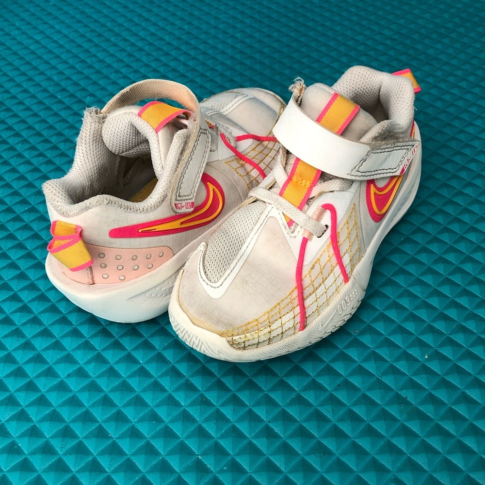 NIKE Air Zoom GT Cut 3 GS 'White Orange Toddler Boy Sneakers | 10.5